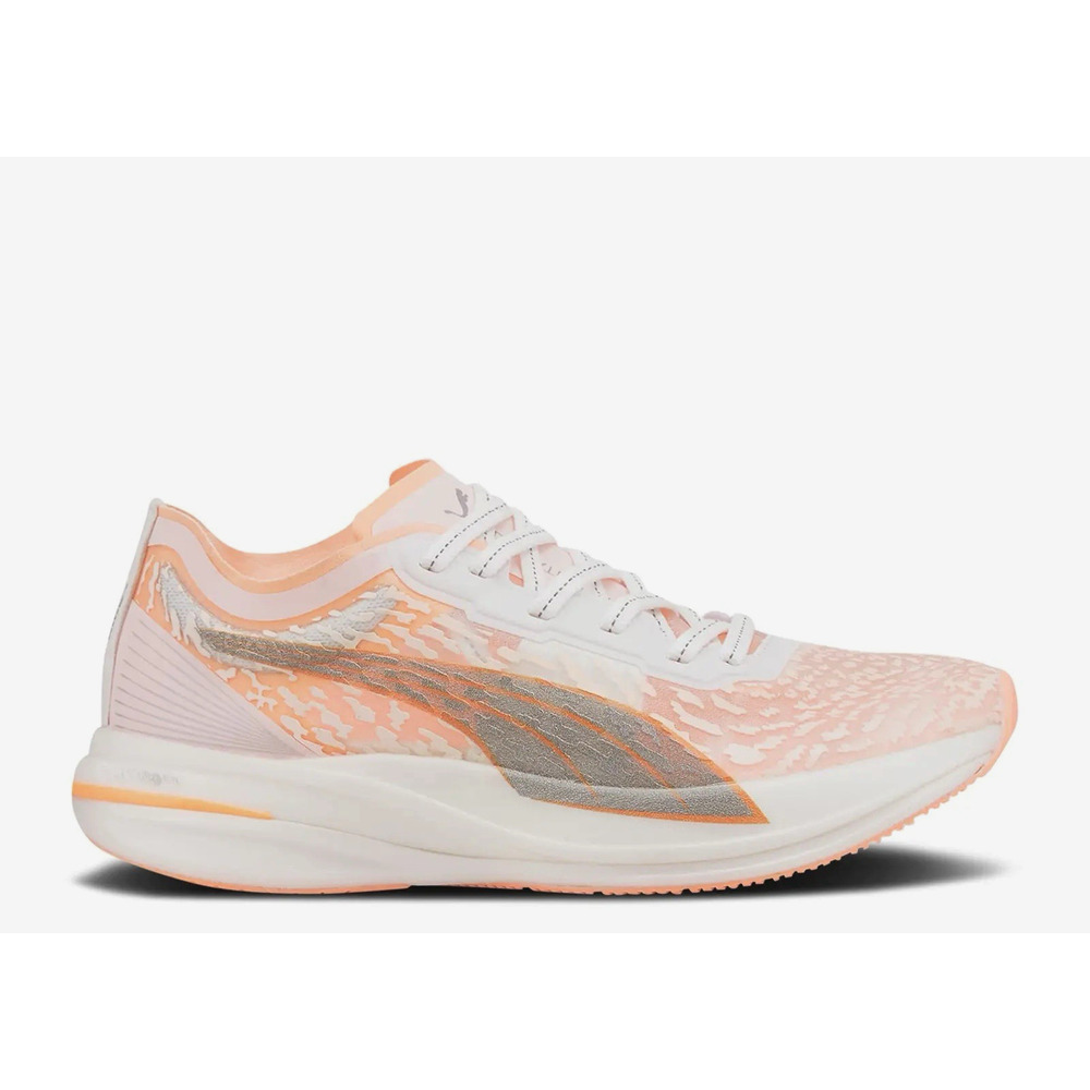 PUMA Woman Deviate Nitro Elite Wildwash, Fizzy Melon/White, Sz 10.5